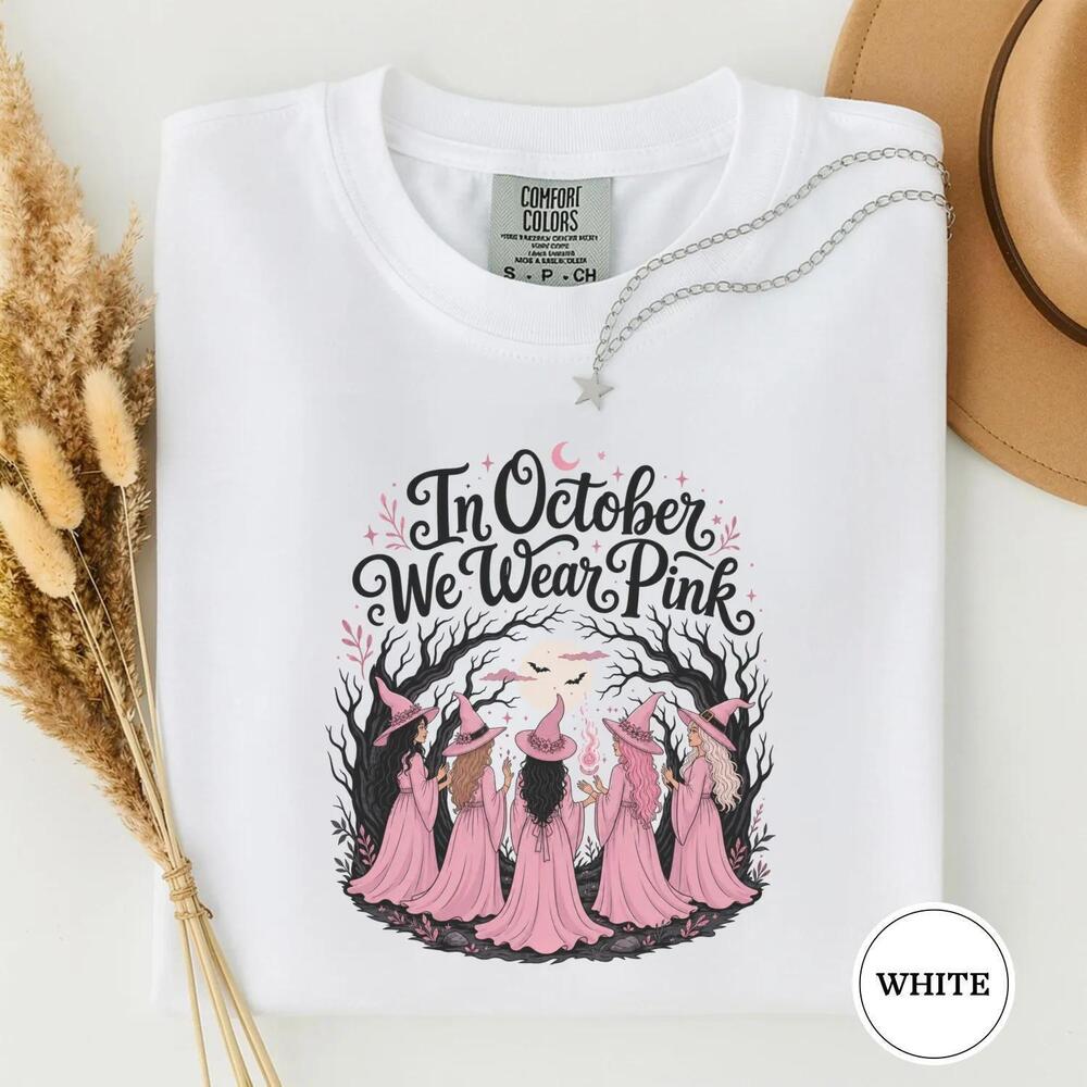 In October We Wear Tshirt, Witch Coven Shirt, October Awareness Gift